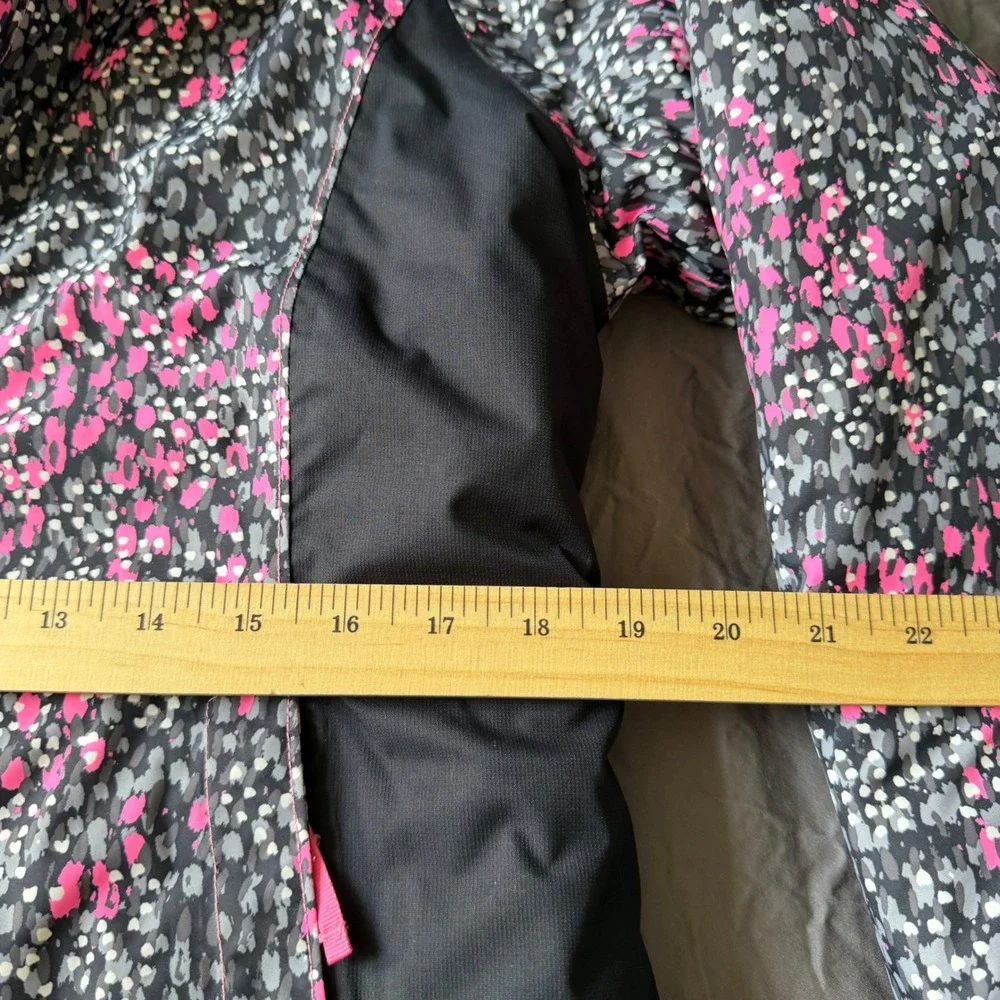 The North Face Delea Insulated Jacket Girls XL HyVent Hooded Pink Gray Scatter
